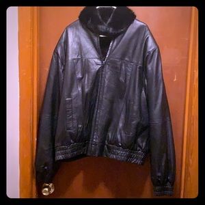 Black Reversible Leather Coat